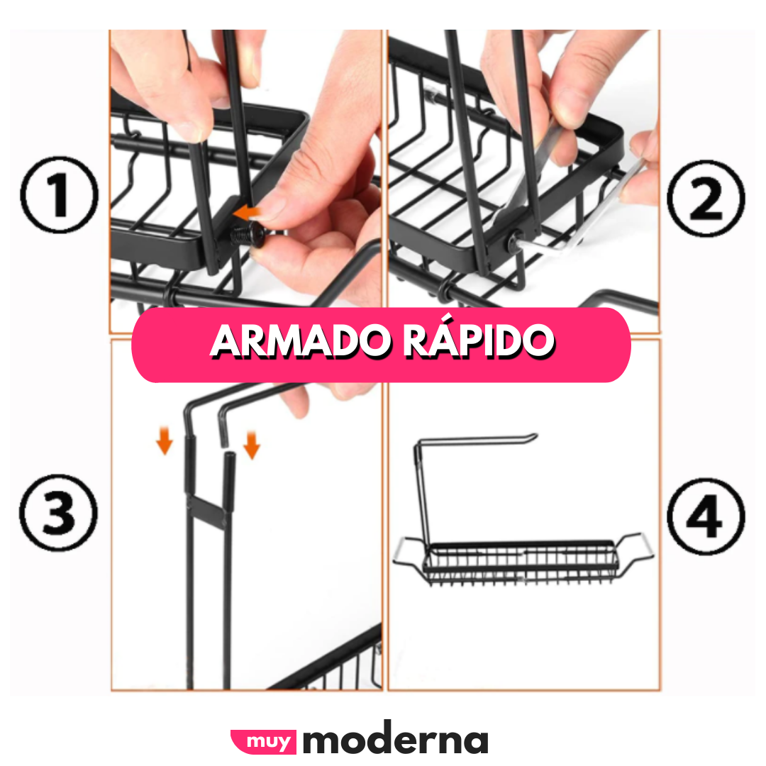 Organizador de Pileta Extensible en Acero Inoxidable