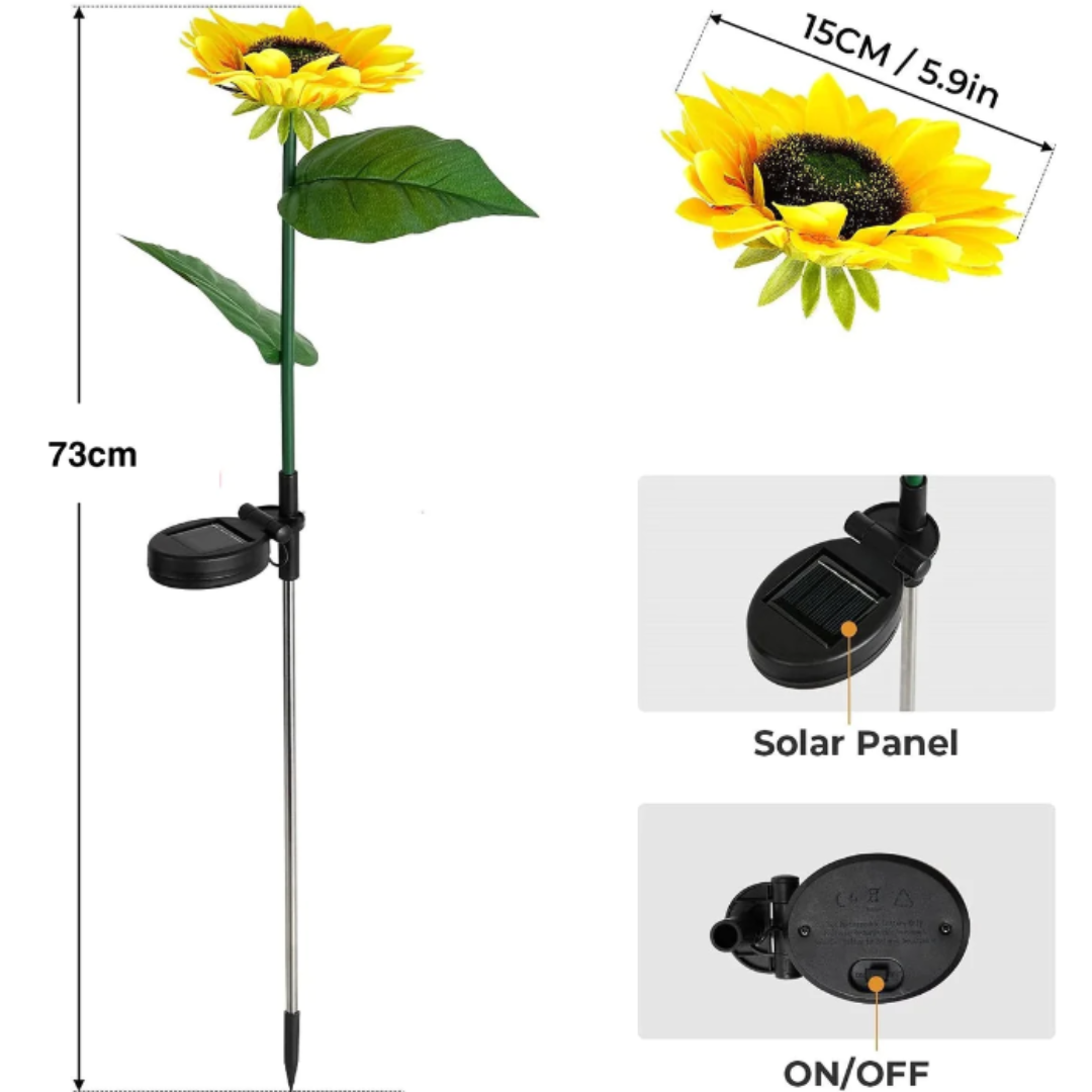 Par de Flores LED Solar (2 Unidades)