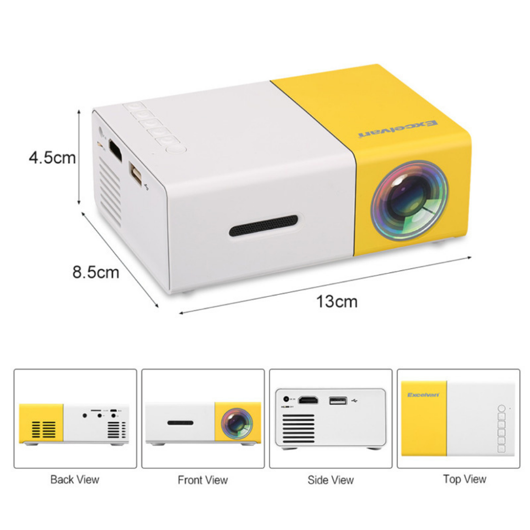 Mini Proyector Portátil Compatible con Chromecast, TV Stick y Consolas