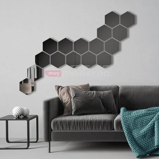Espejos de Acrílico Hexagonales (12 Unidades) - Muy Moderna Uruguay