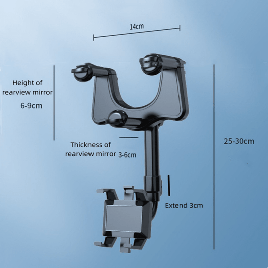 Soporte Articulado 1080° para Celular con Agarre para Retrovisor - Muy Moderna Uruguay