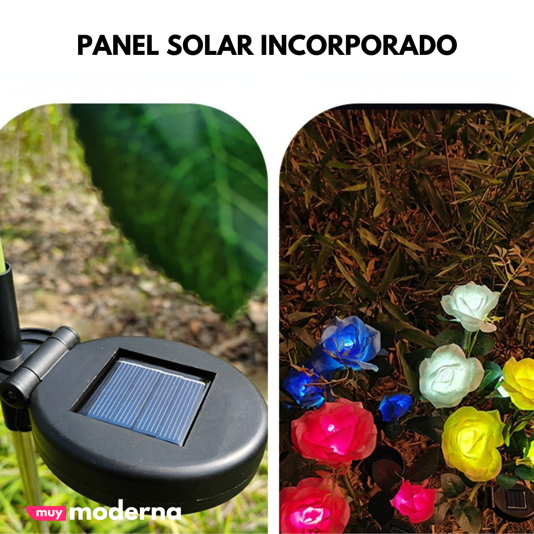 Par de Rosas LED Solar (2 Unidades)