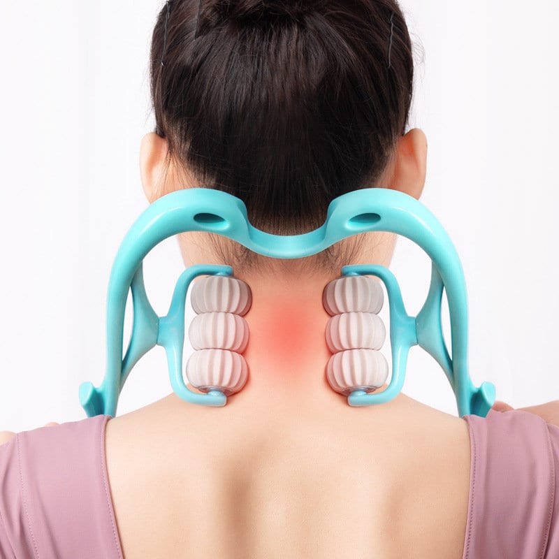 Masajeador de Cuello Manual con Rodillos